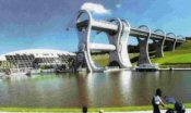 Das Schiffshebewerk Falkirk Wheel unweit Lanark